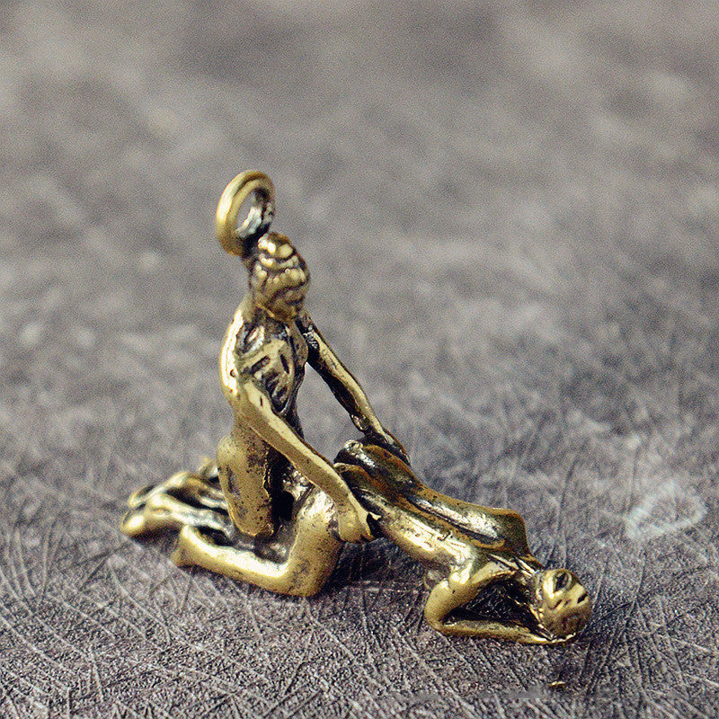 Creative Personality Antique Small Bronze Men And Women Keychain